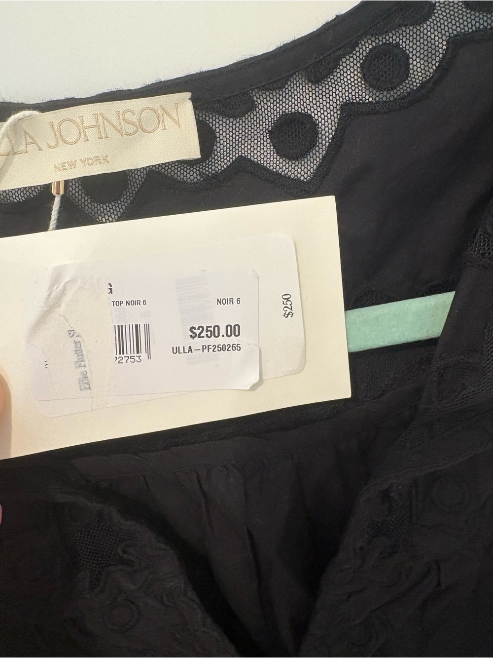 Ulla Johnson Effie flutter sleeve black top NWT - Picture 8 of 8